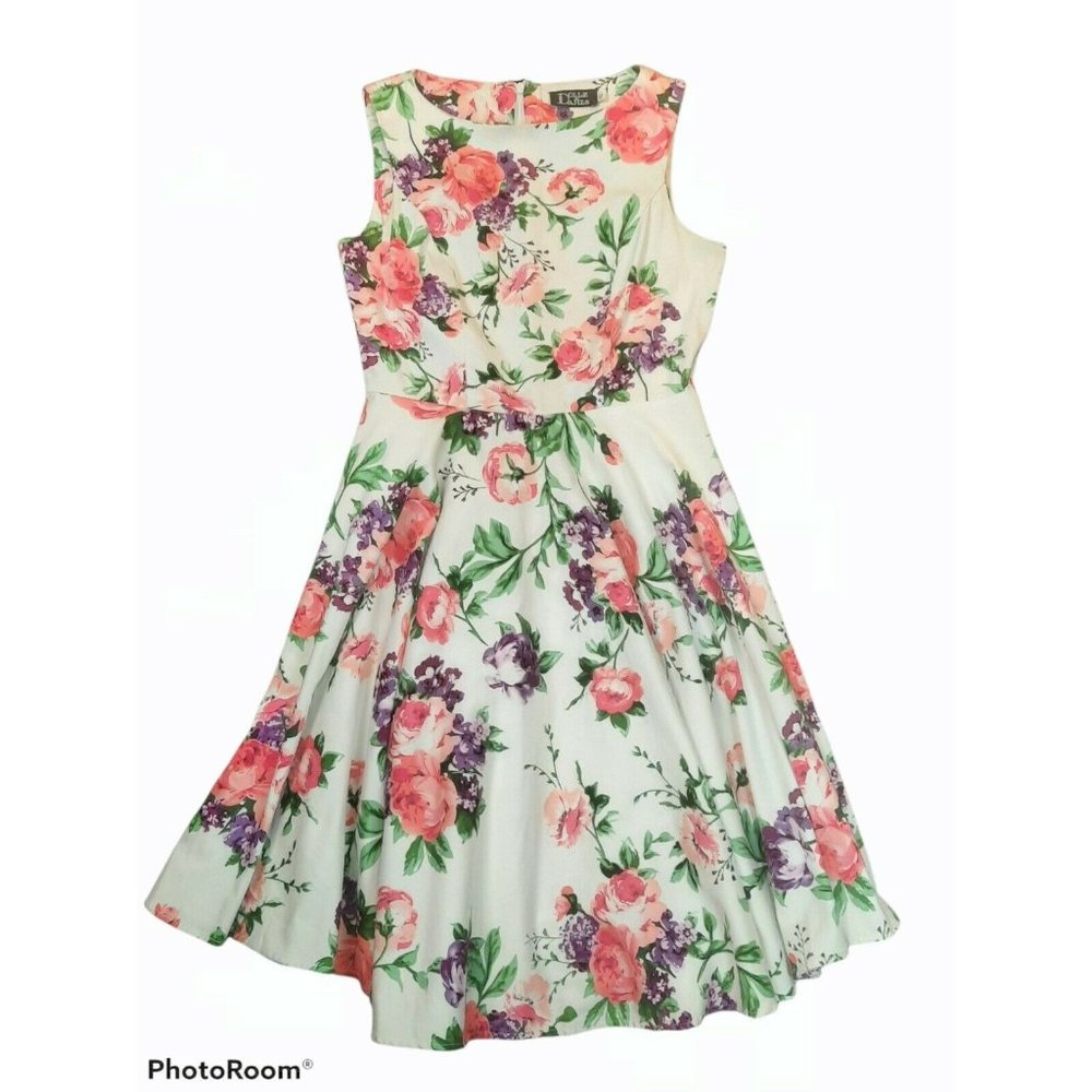 Miusol Dollz & Dames Size XS Pink Floral Fit & Flare Dress